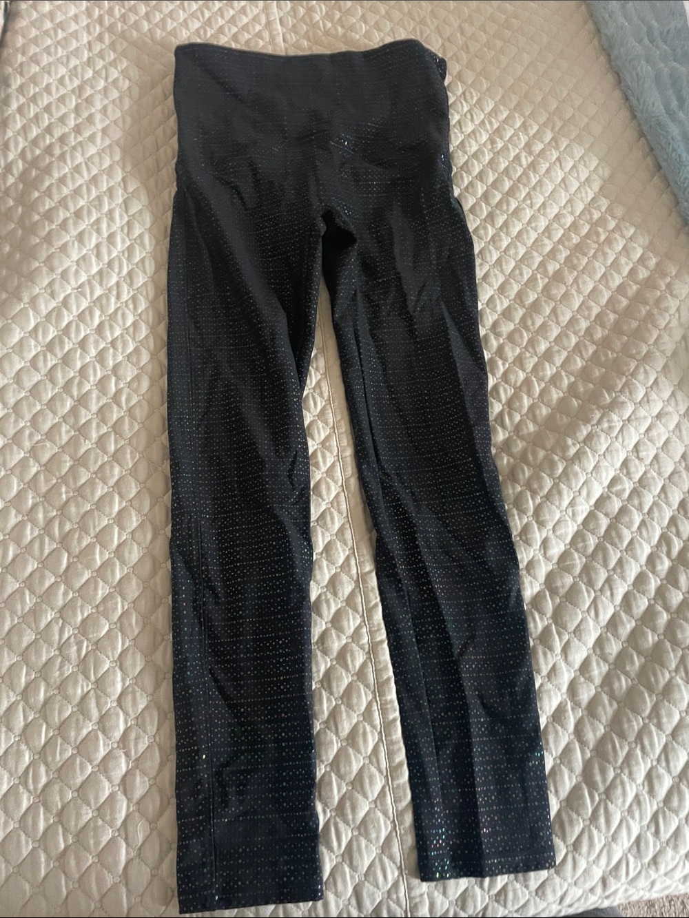 SPANX Black Holographic Dot Leggings